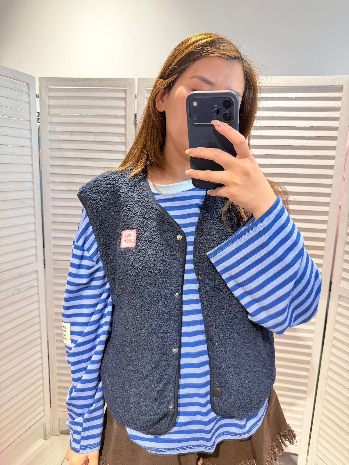 Teddyweste Woman - marineblau