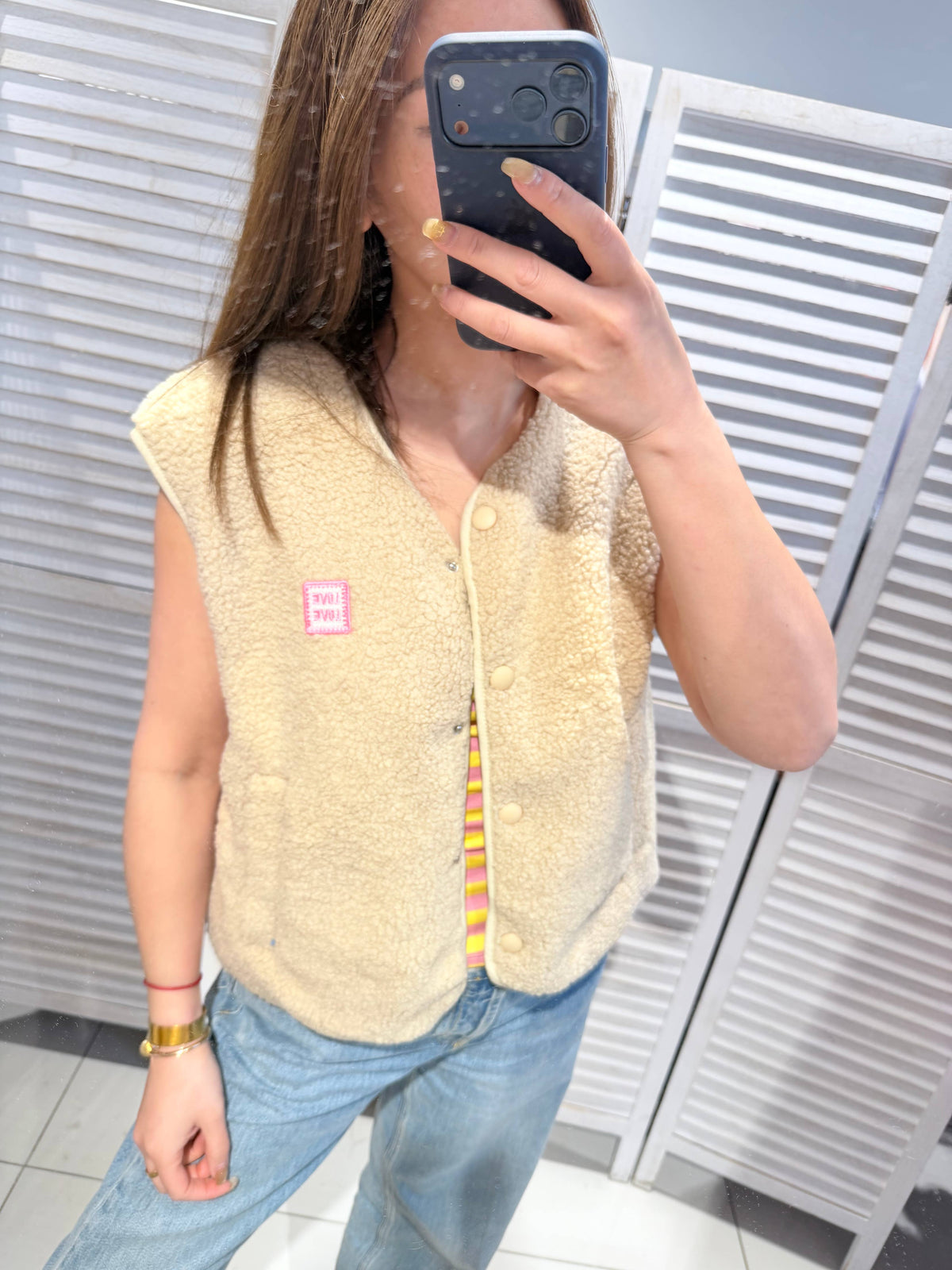 Teddyweste Woman - hellbeige