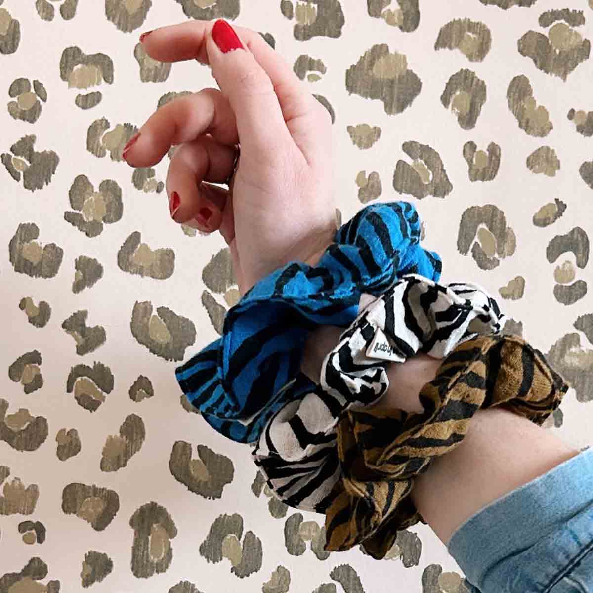 Haargummi - Zebra/Blau