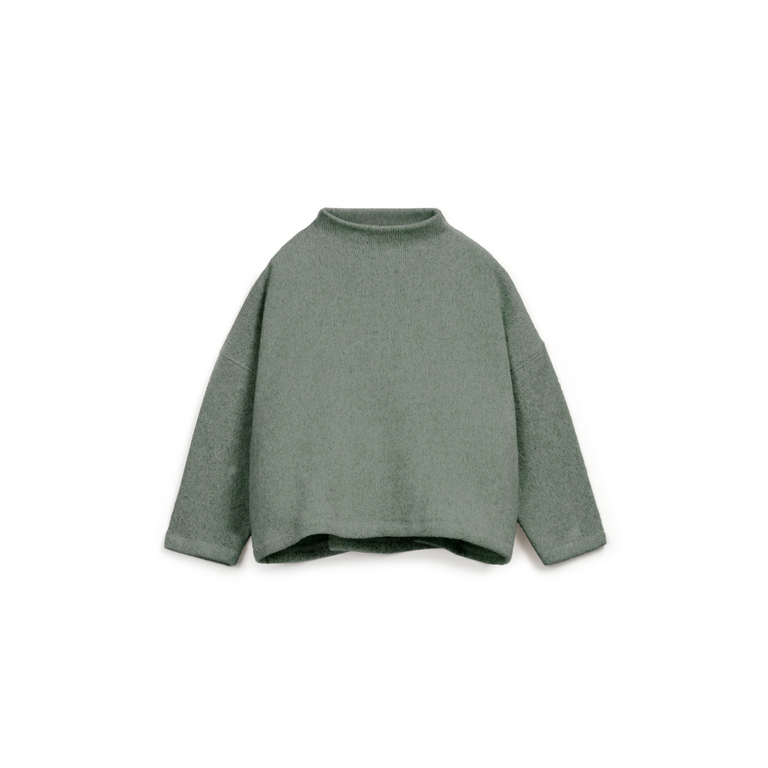 A-Form Pullover mit Kragen - hellgrün