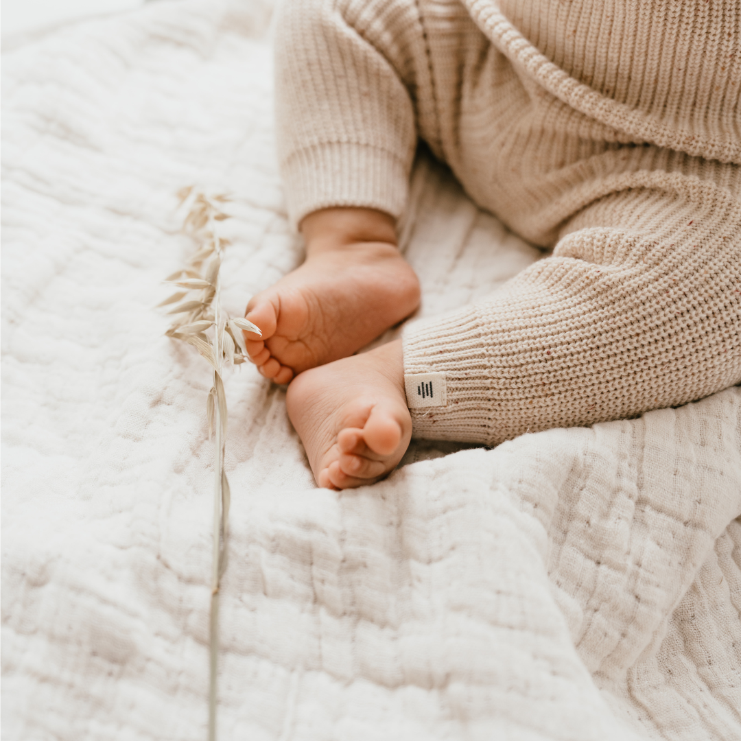 Baby Strickleggings - ecru melange