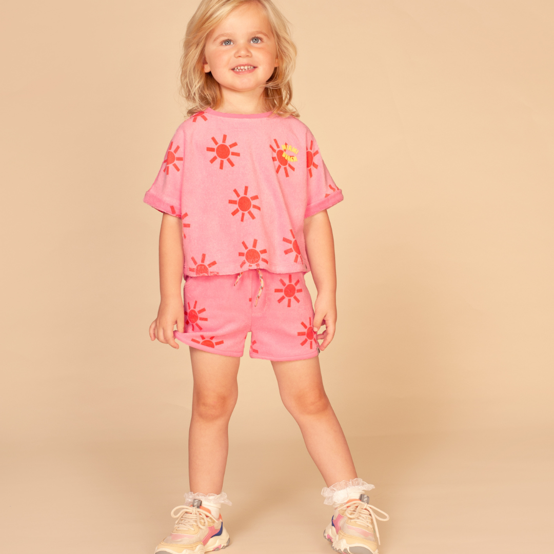 Frottee Short - Pink/Sonne
