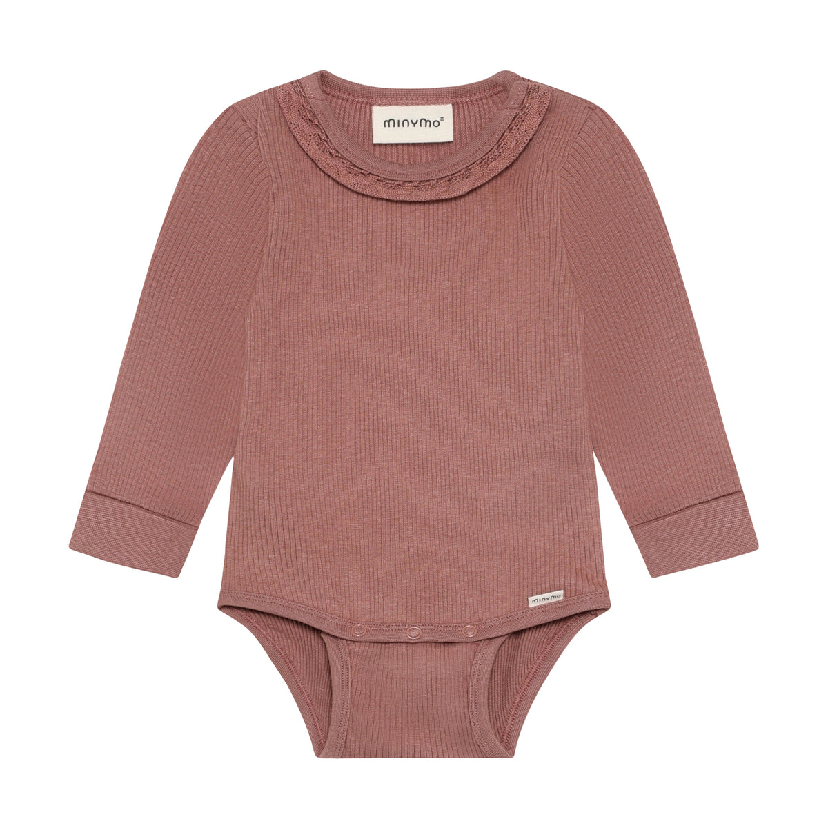 Body langarm mit Kragen - rosa