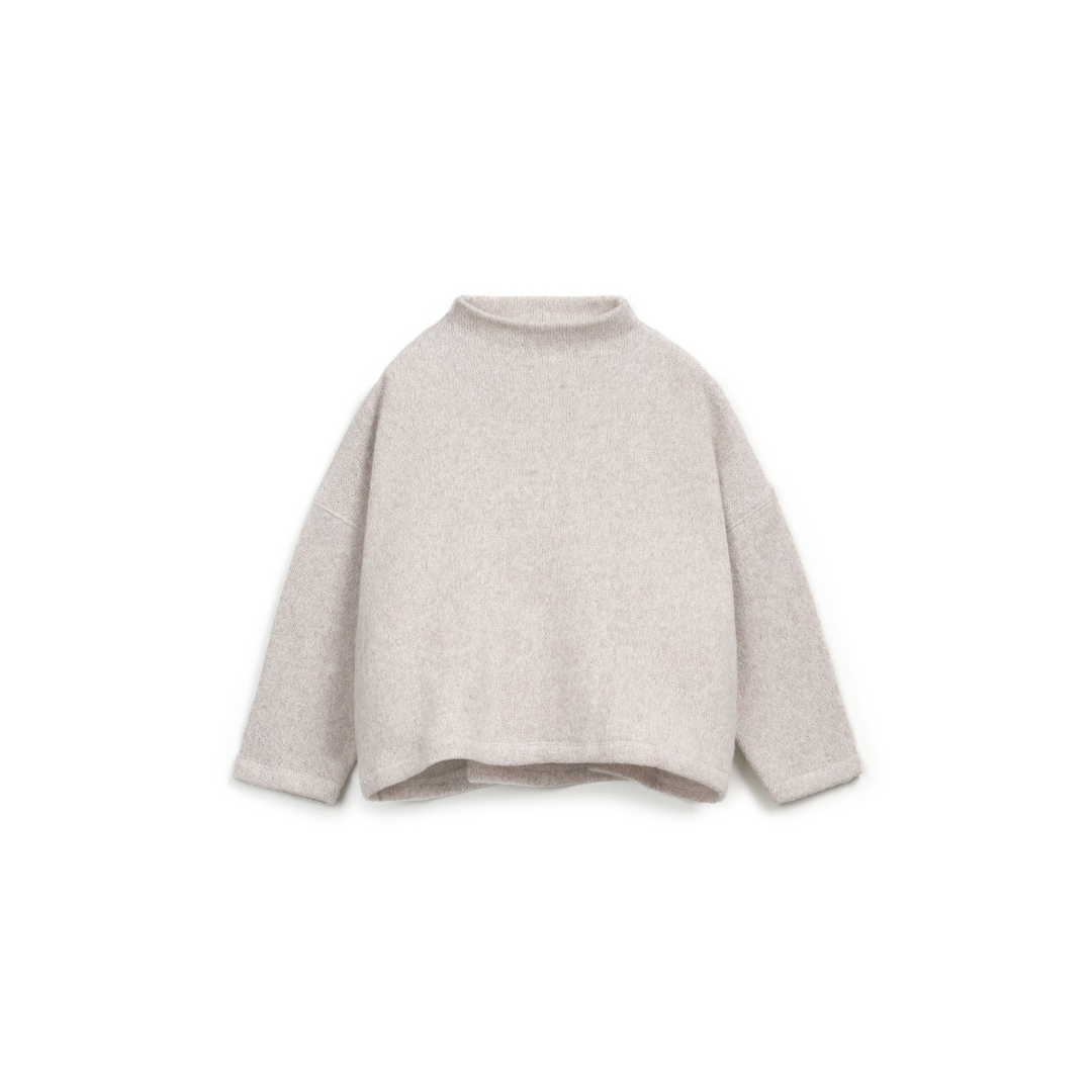 A-Form Pullover mit Kragen - beige