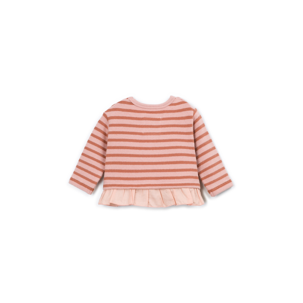 Gestreifter Jersey Sweater mit Rüschen