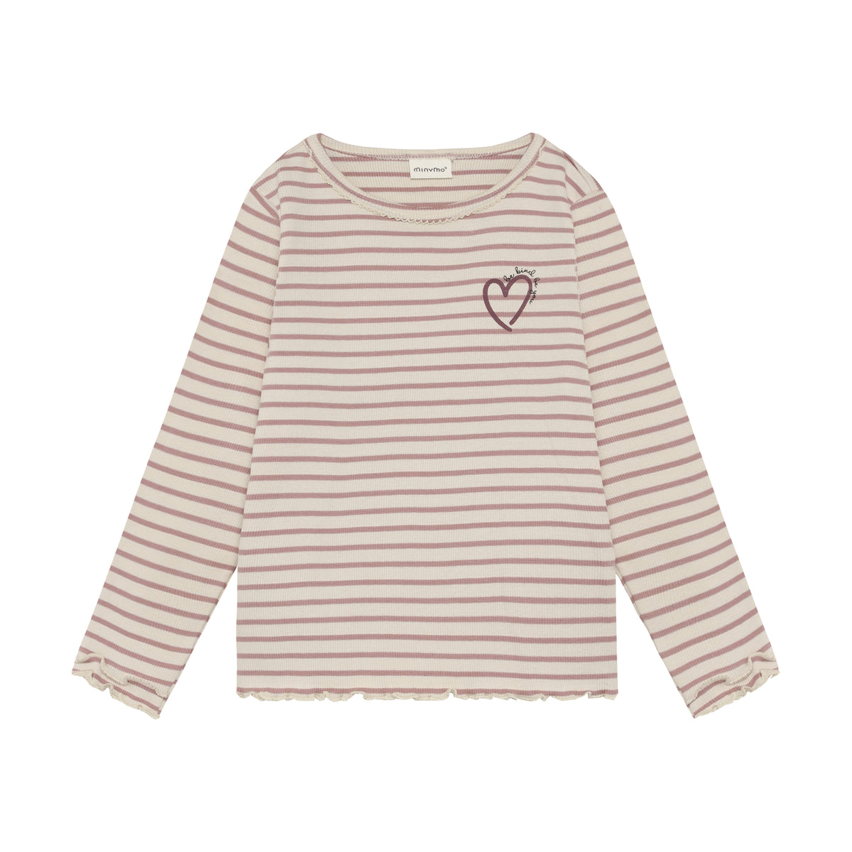 T-Shirt langarm Rib mit Herz