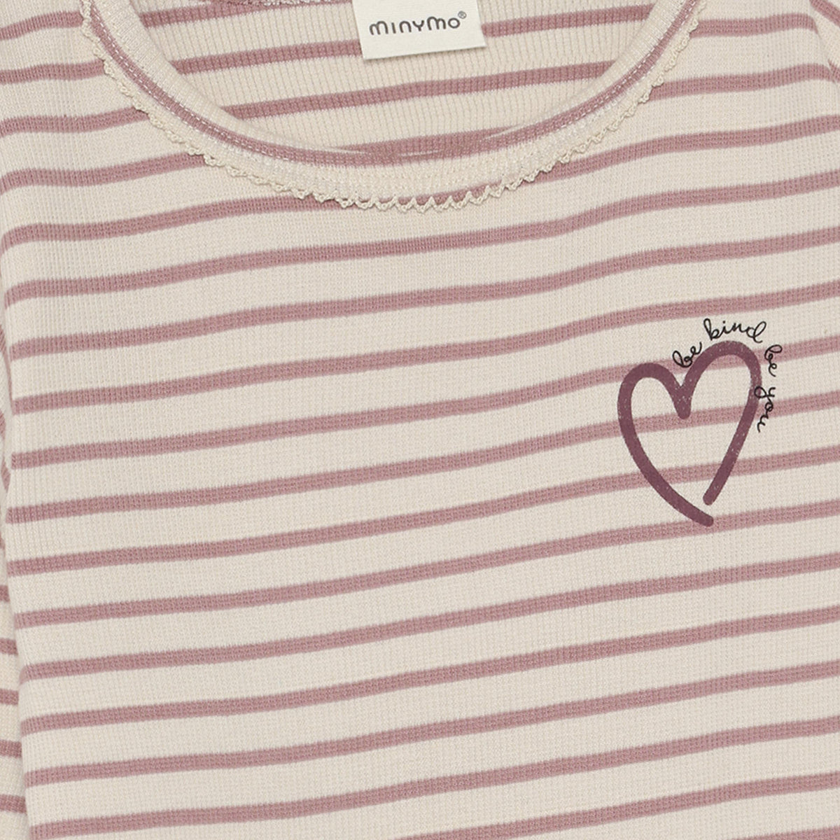 T-Shirt langarm Rib mit Herz
