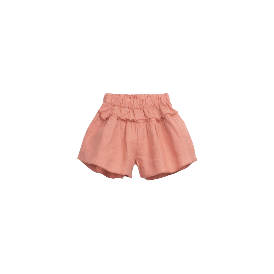 Leinen Shorts - coral