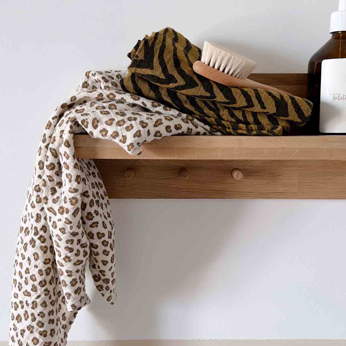 Musselin Halstuch Kinder - beige/leo