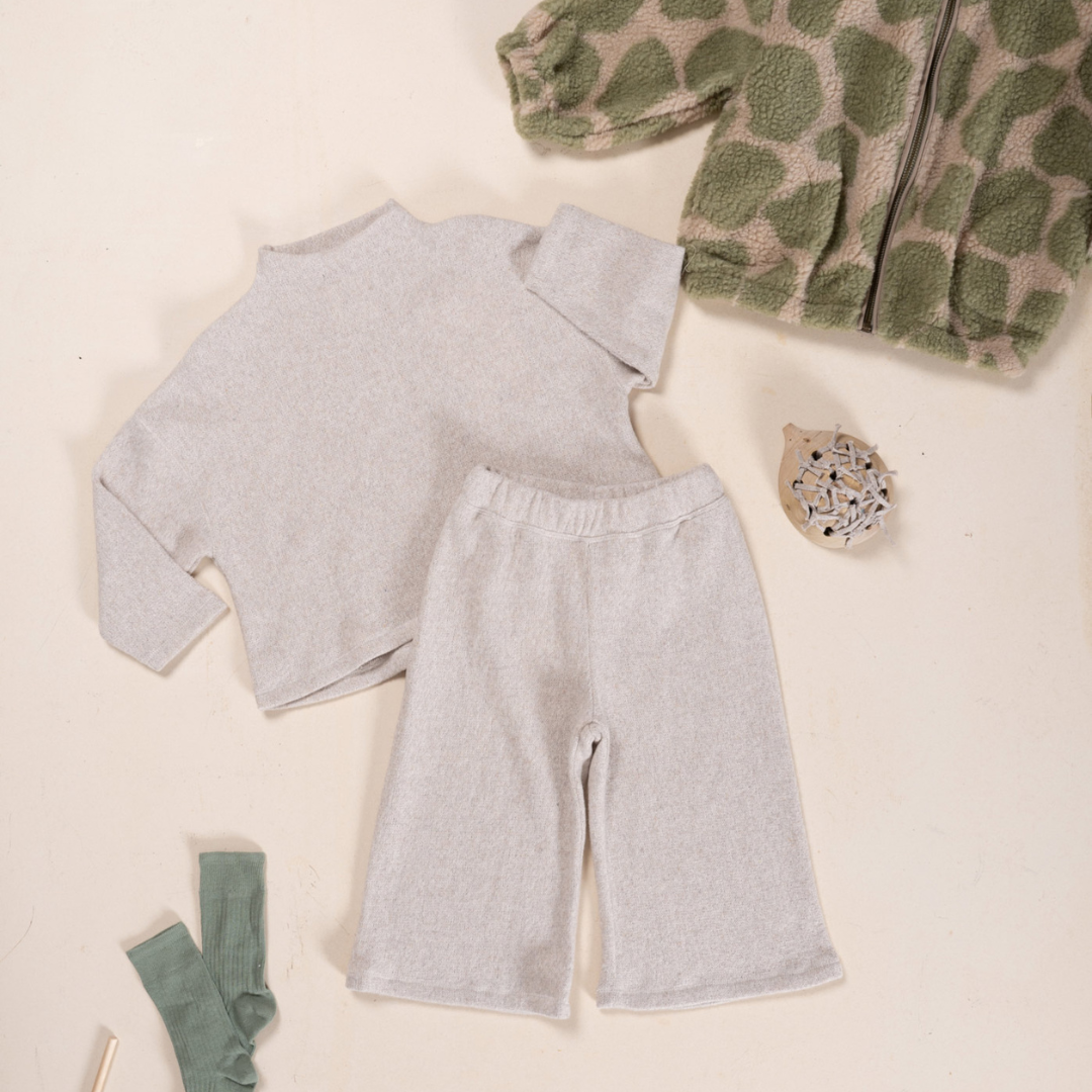 A-Form Pullover mit Kragen - beige
