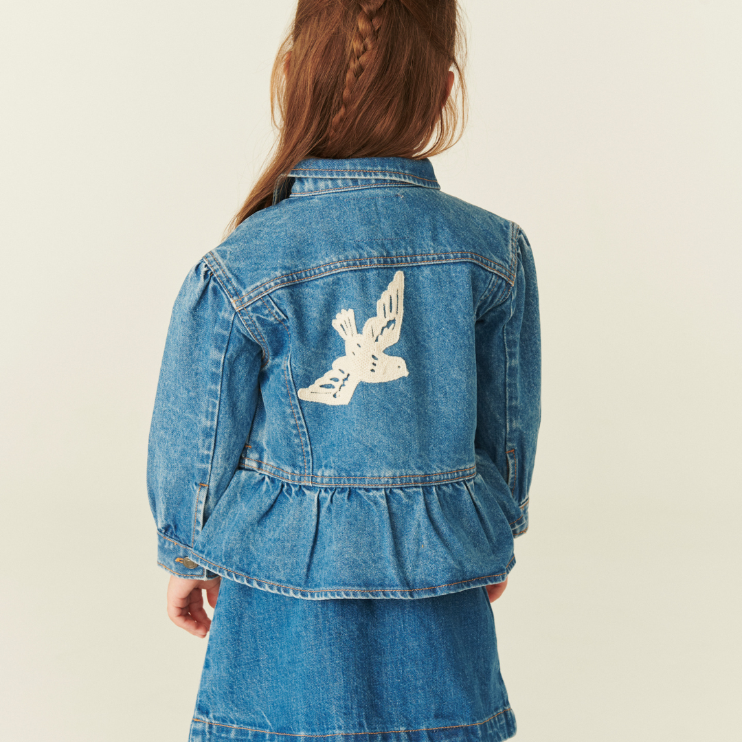 Jeansjacke mit Taube