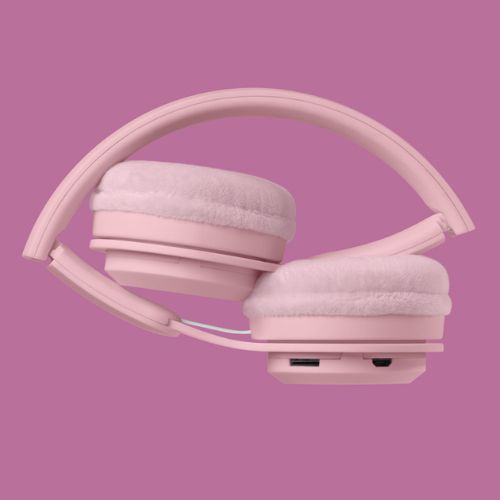 Kabelloser Bluetooth-Kopfhörer für Kinder – rose pastel