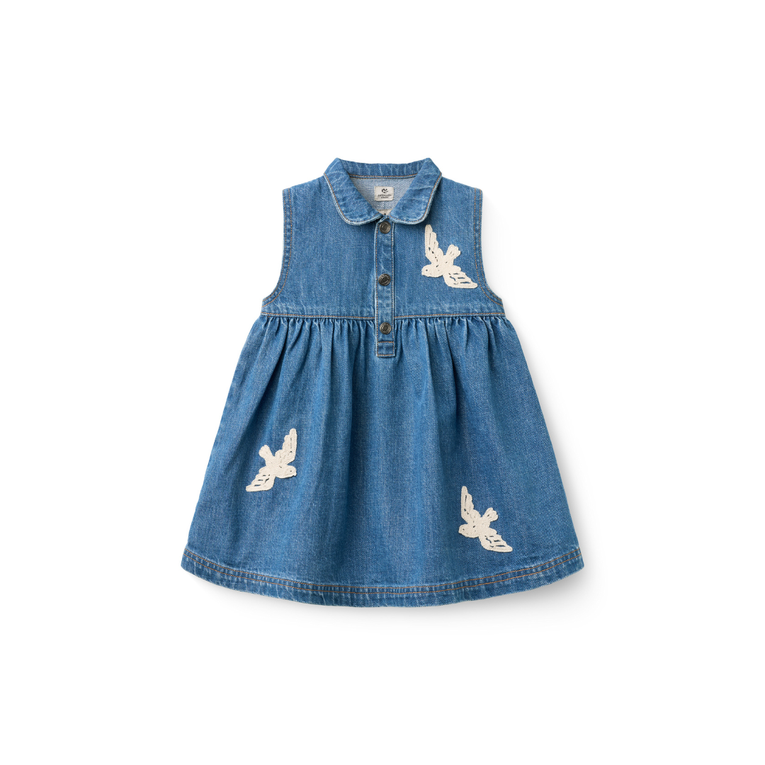 Jeanskleid mit Taube