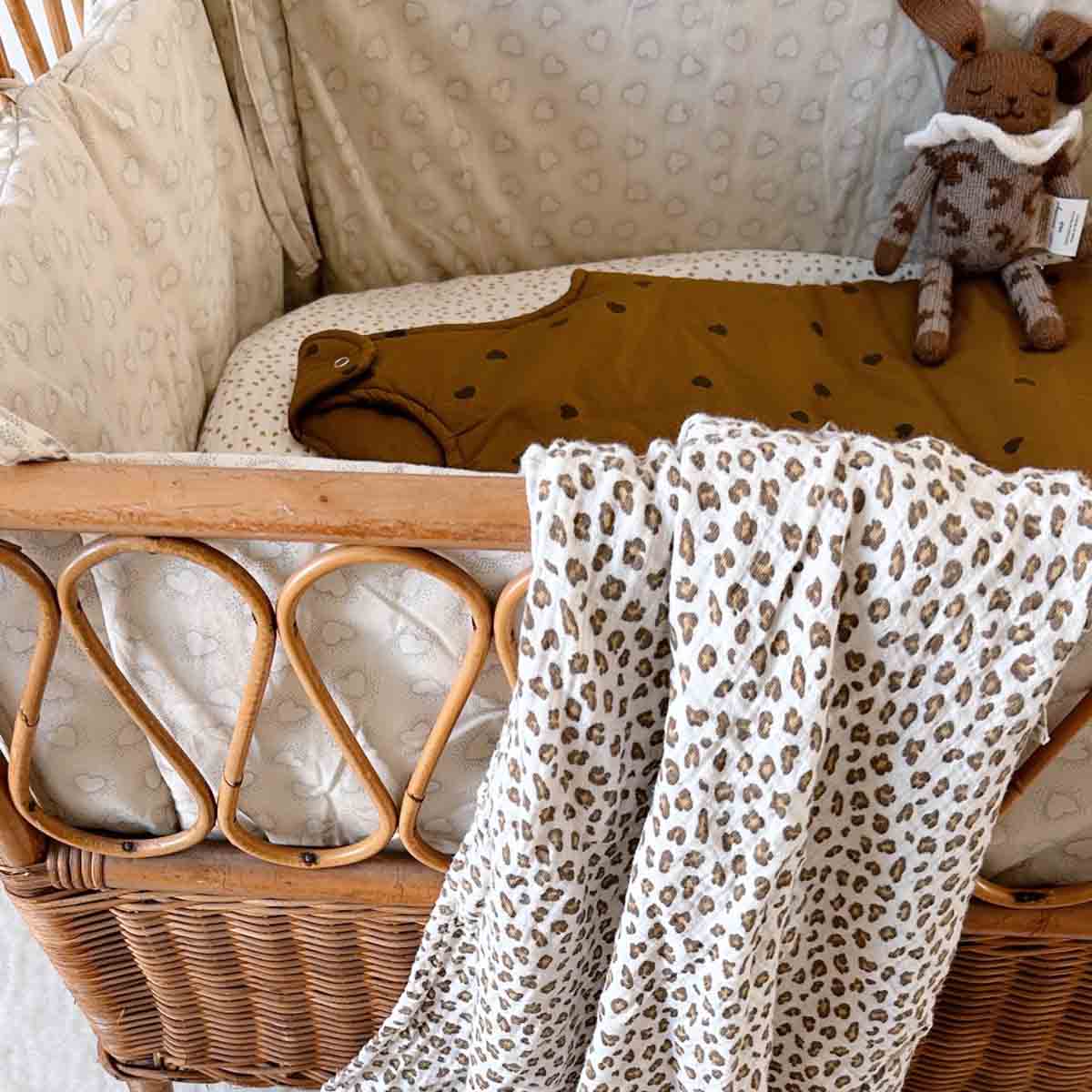 Musselin Halstuch Mama - beige/leo