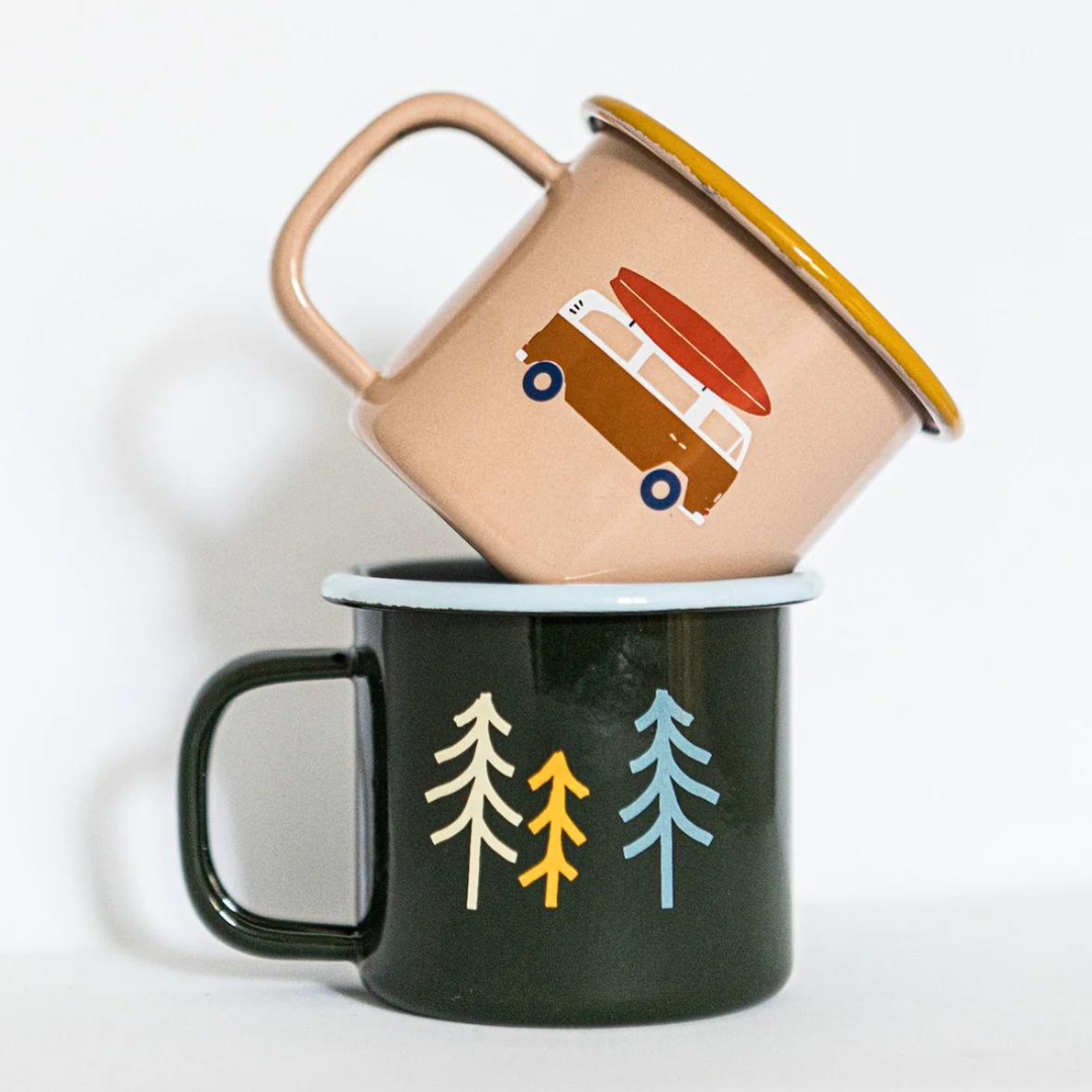 Kleine Emaille Tasse - go camping