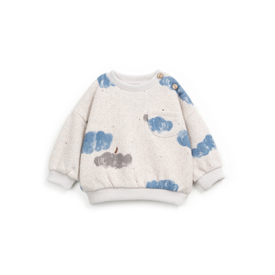 Jersey Sweat mit Wolken