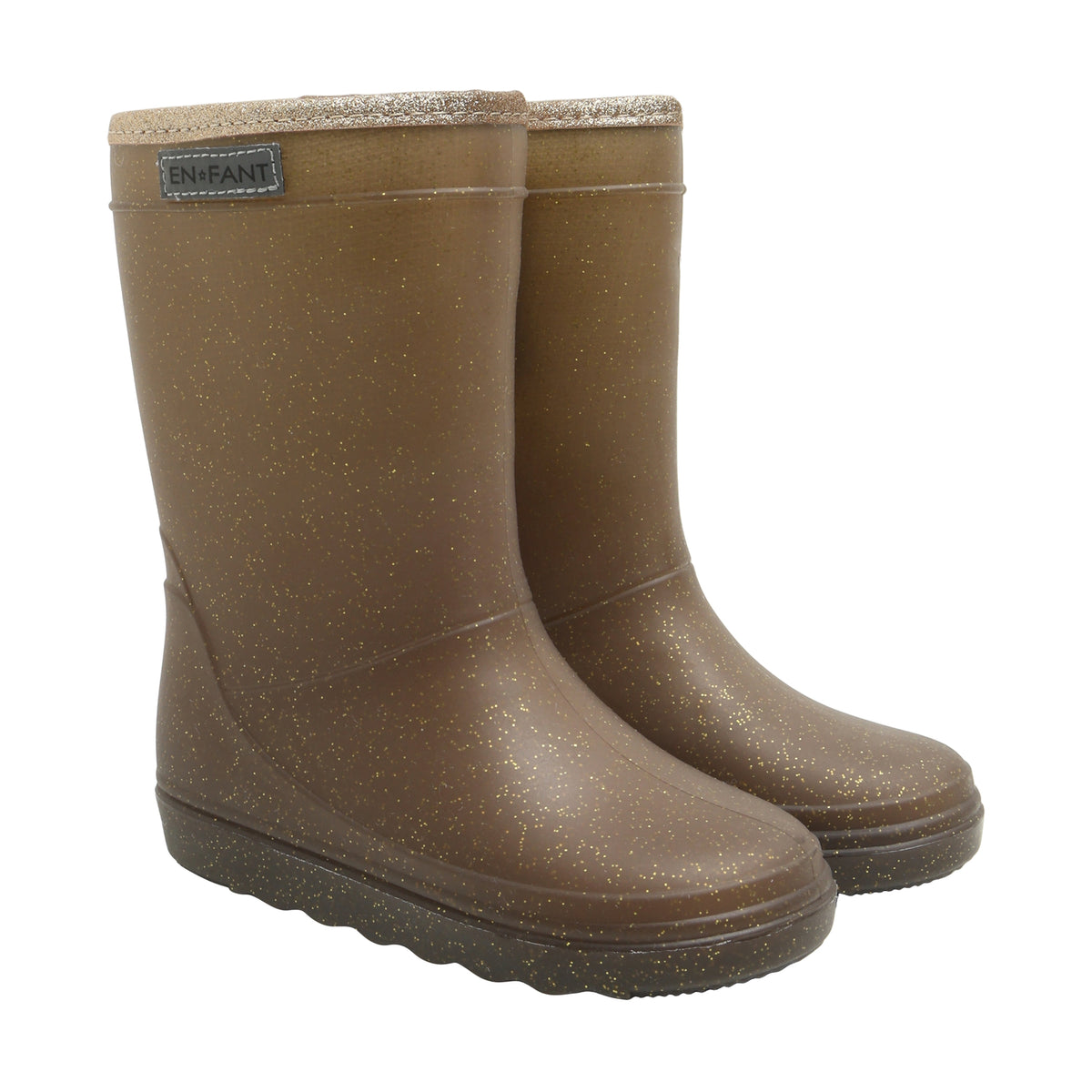 Thermogummistiefel mit Wolle - glitter coffebean