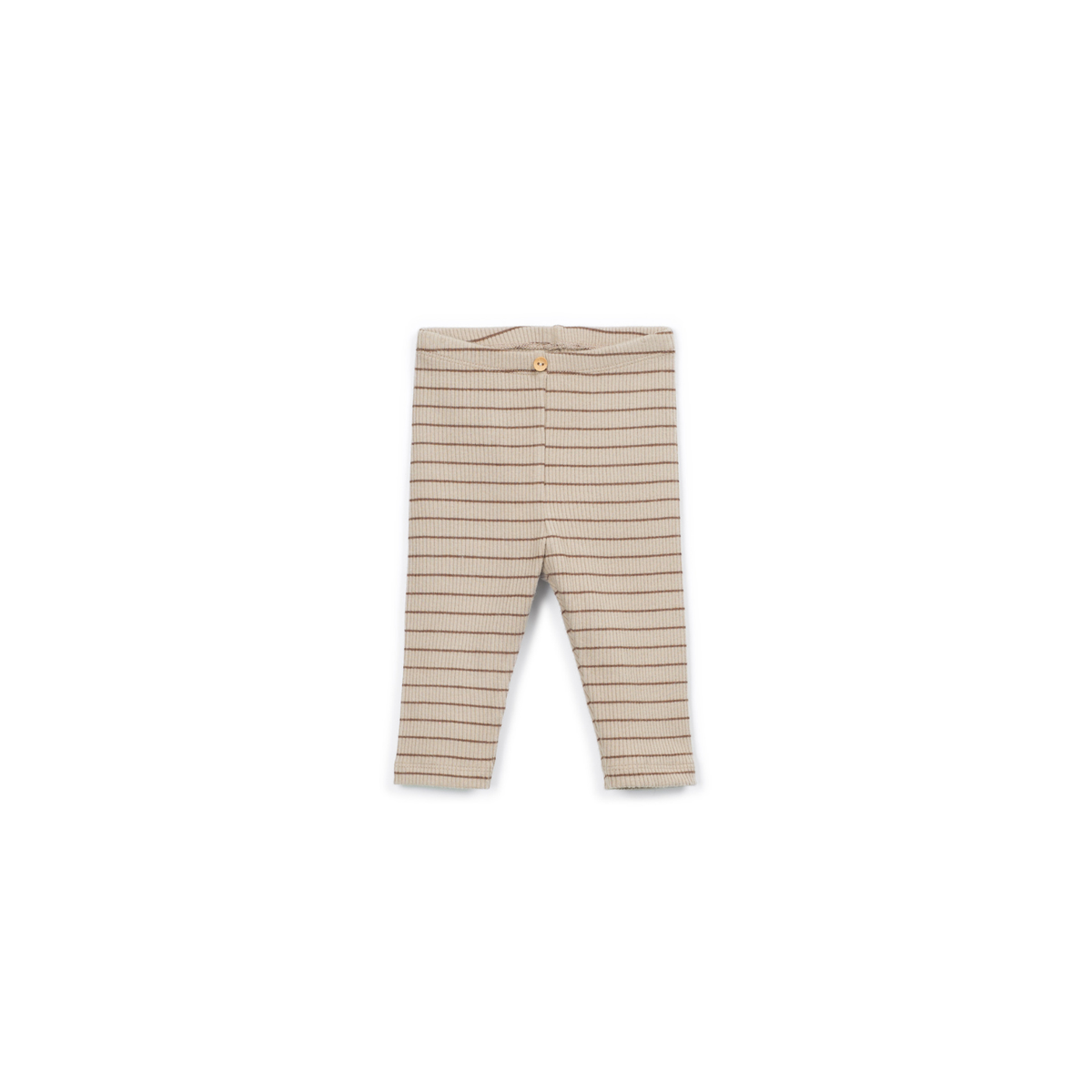 Rib Leggings gestreift - braun