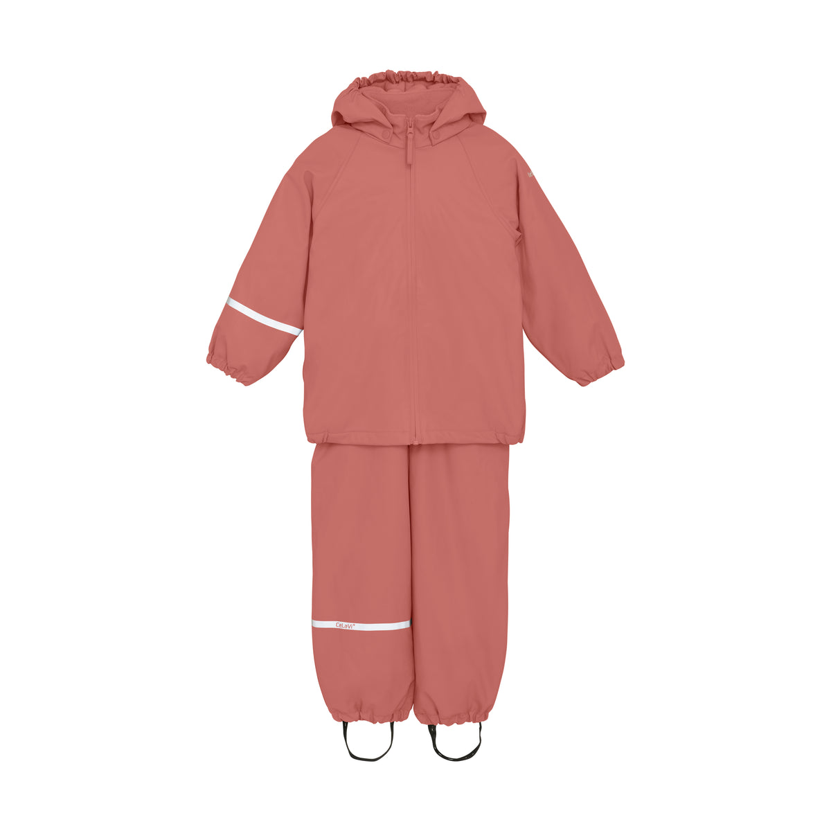2-Teiler Regenanzug mit Fleece - Brick Dust