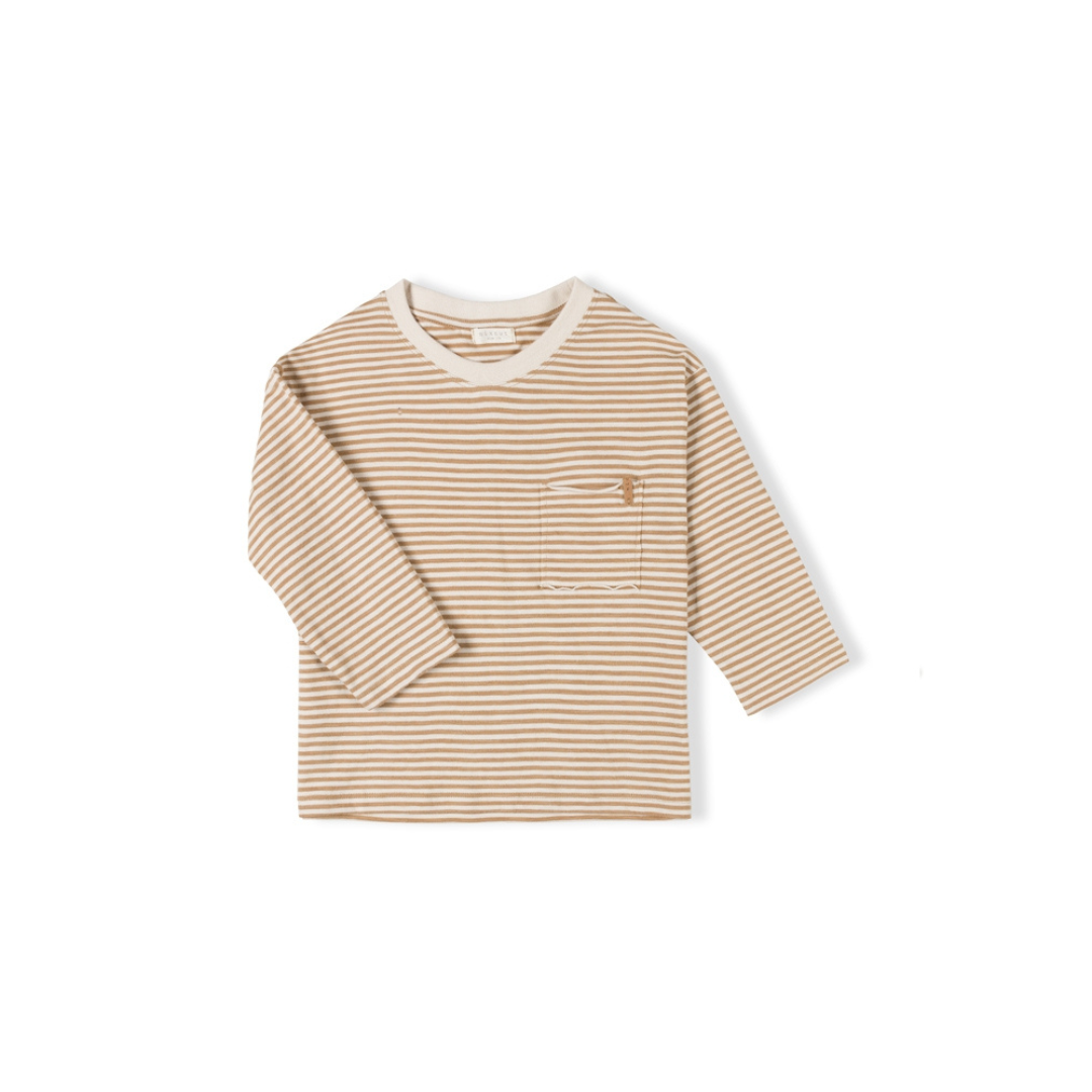 Drop Shirt - caramel stripe
