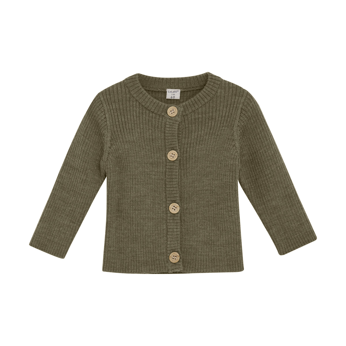 Merino Strickjacke - Grün