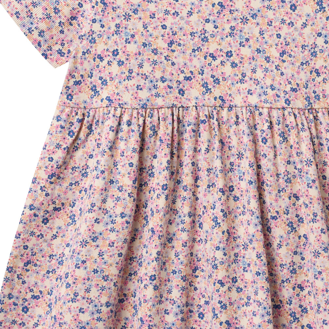 Jersey Kleid Anna -  pink blue flowers