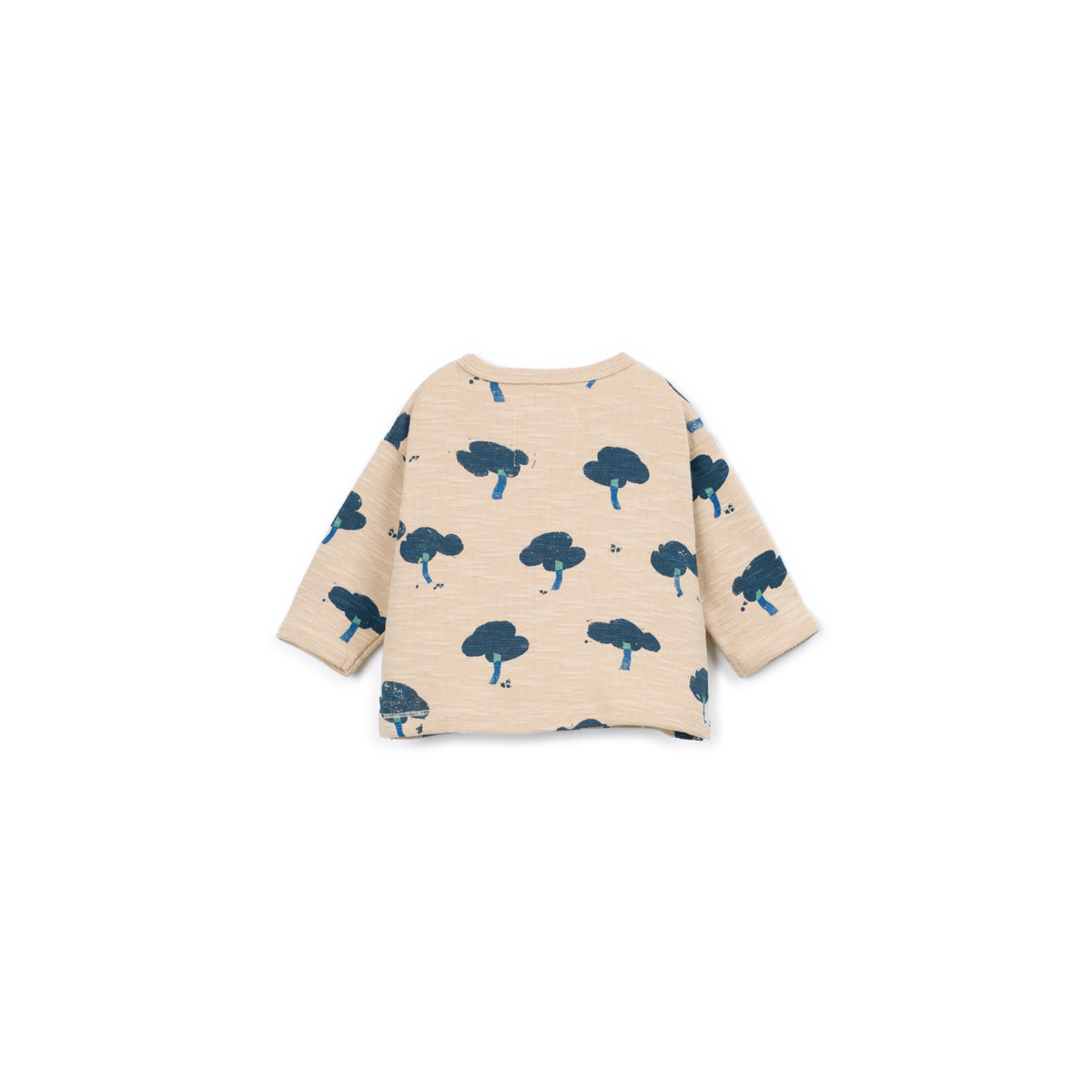 Bedrucktes Rib Shirt - petrol/beige