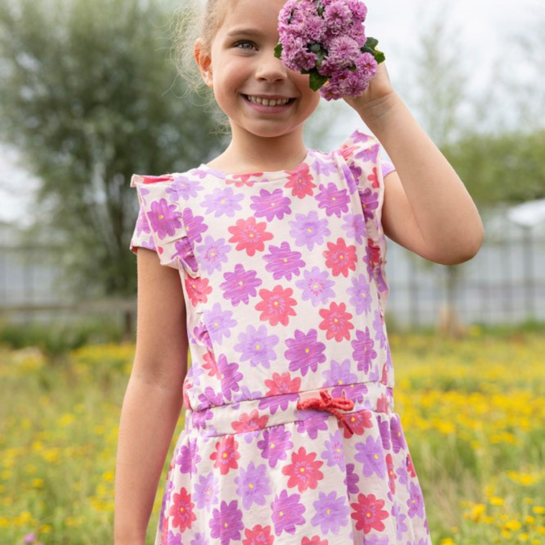 Kleid Blumen - lila/rosa
