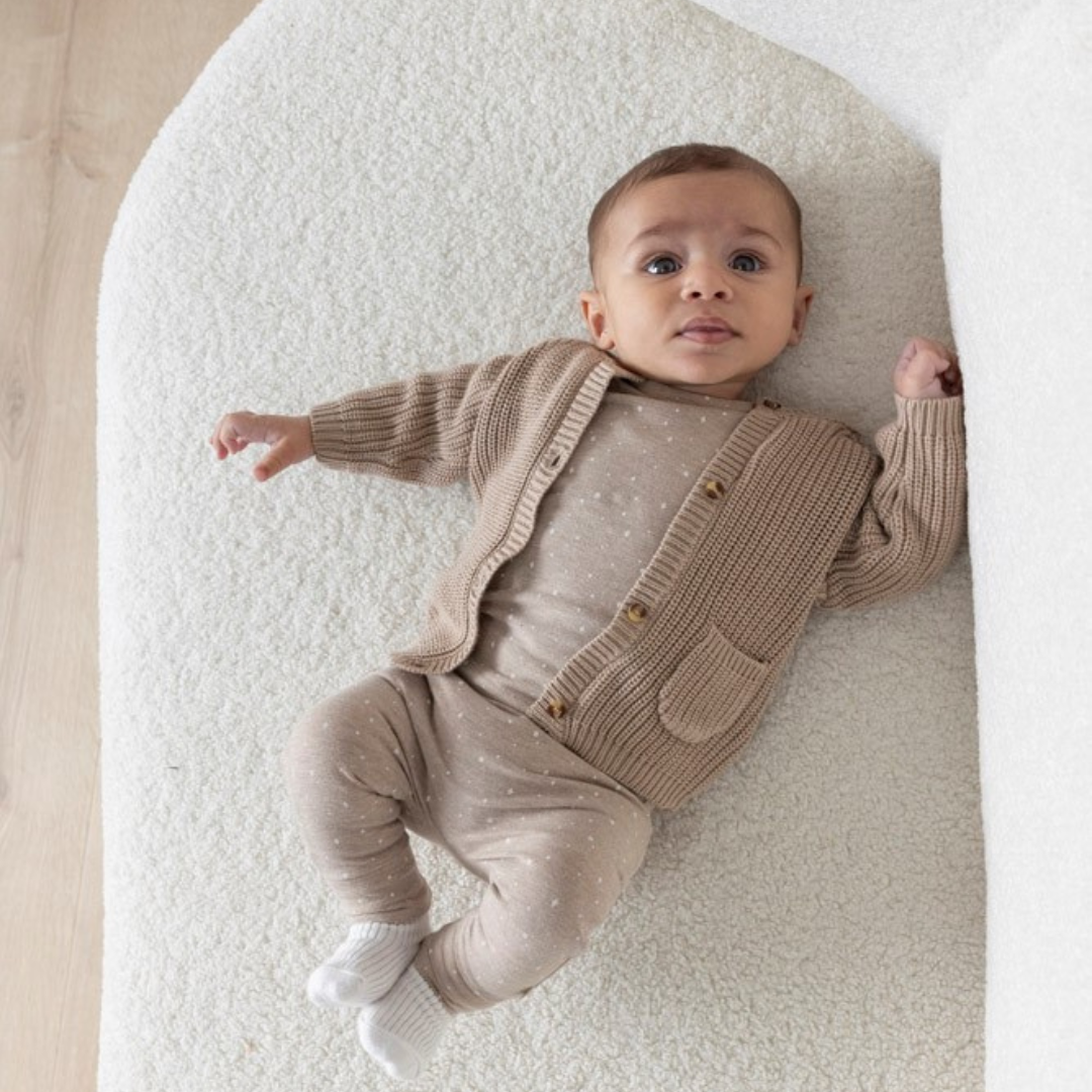 Babystrickjacke - taupe