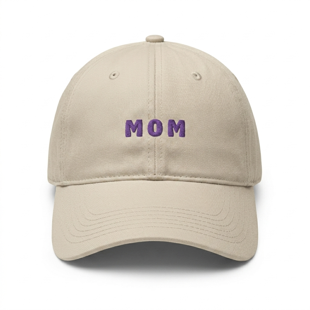 Cap „MOM - Beige/Lila"