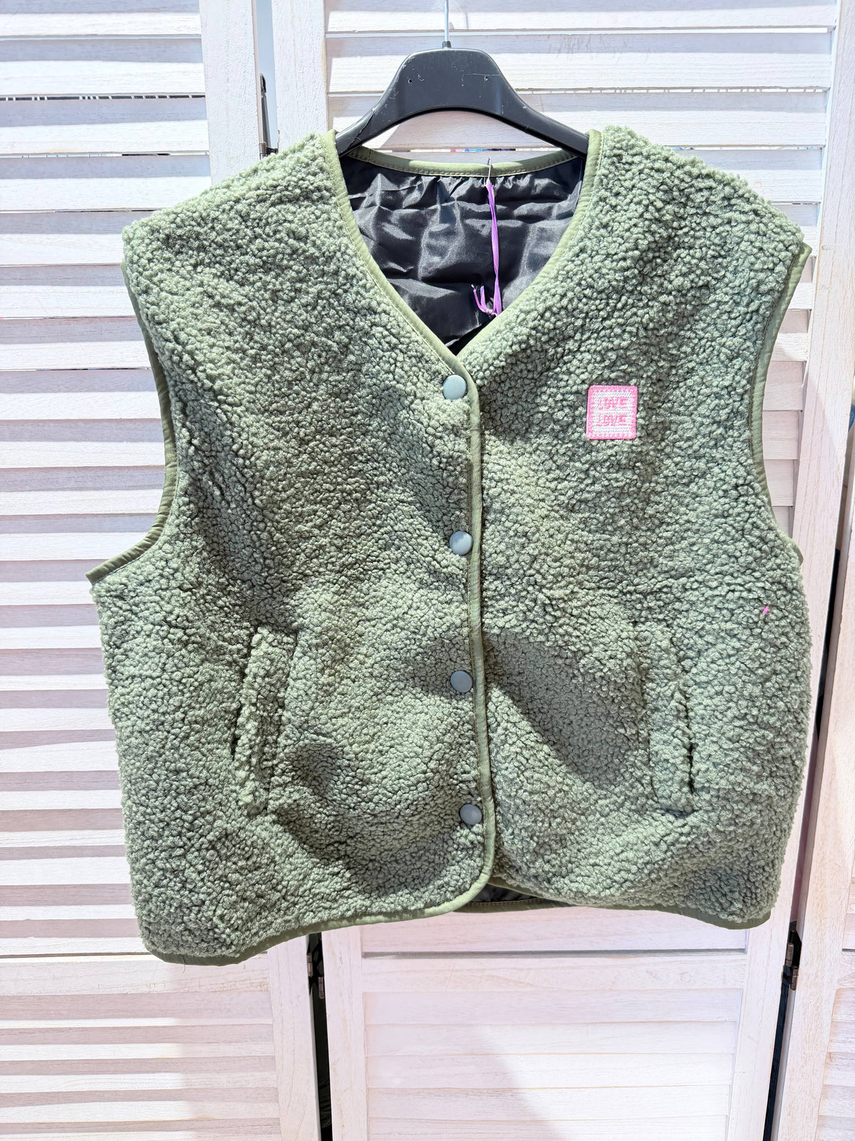 Teddyweste Woman -khaki