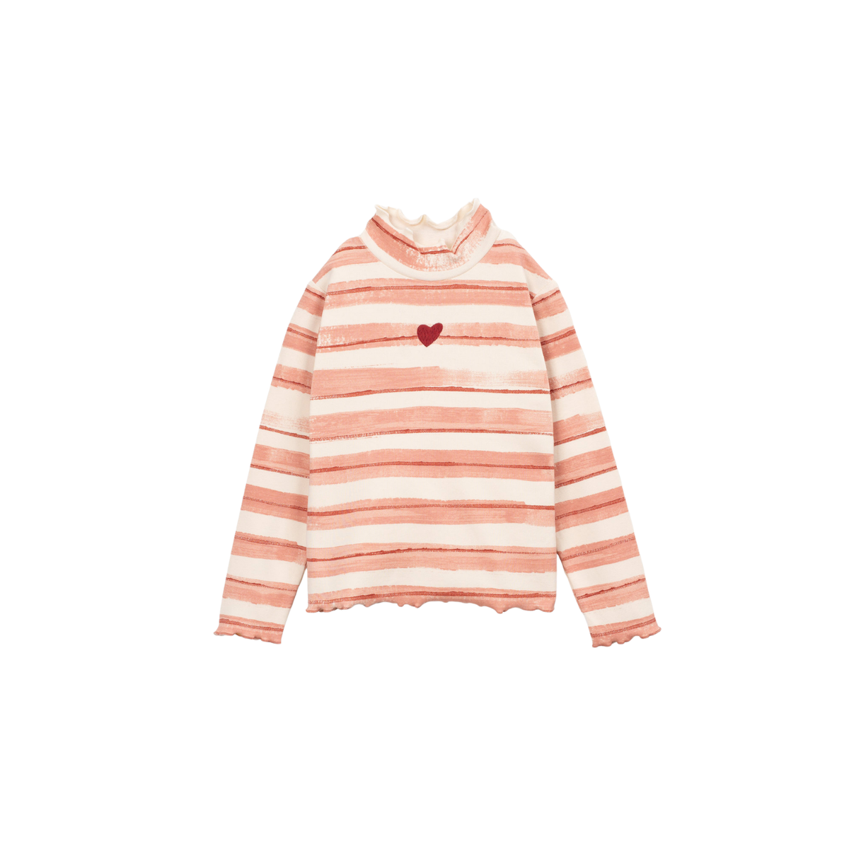 Shirt gestreift mit Herz - rosa