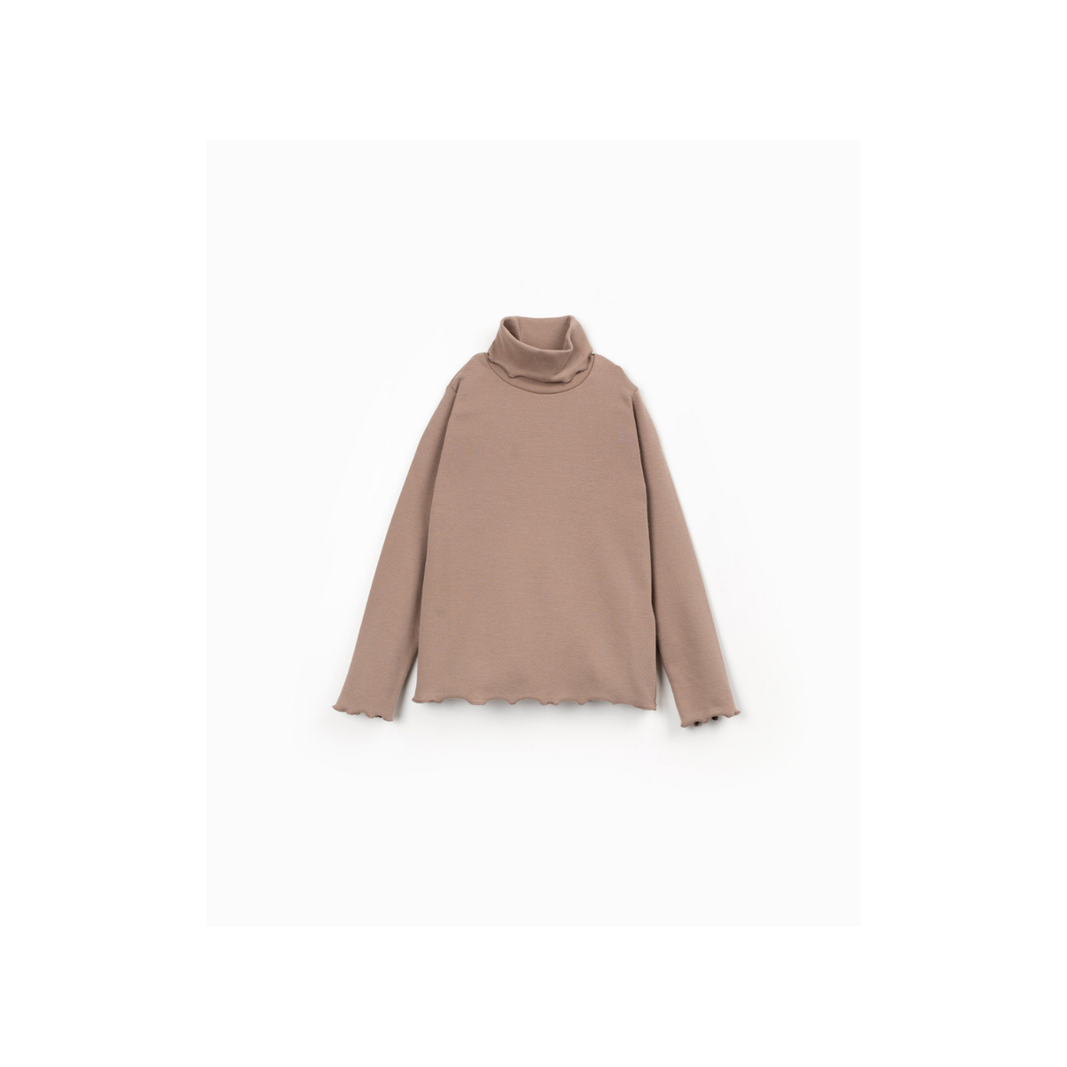 Shirt Uni mit Rollkragen - taupe