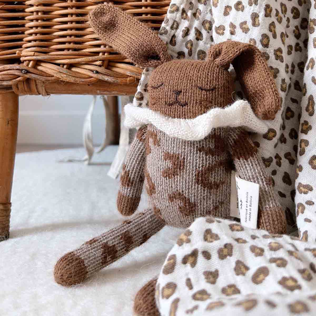Musselin Halstuch Mama - beige/leo