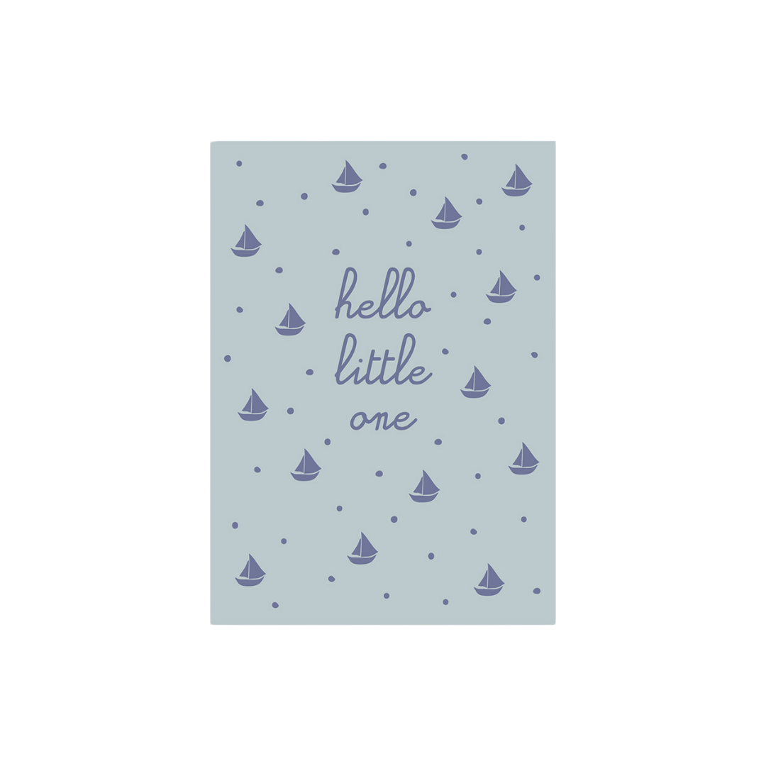 Postkarte Hello little One -blau