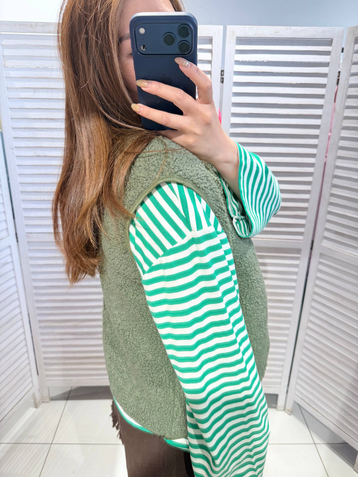 Teddyweste Woman -khaki