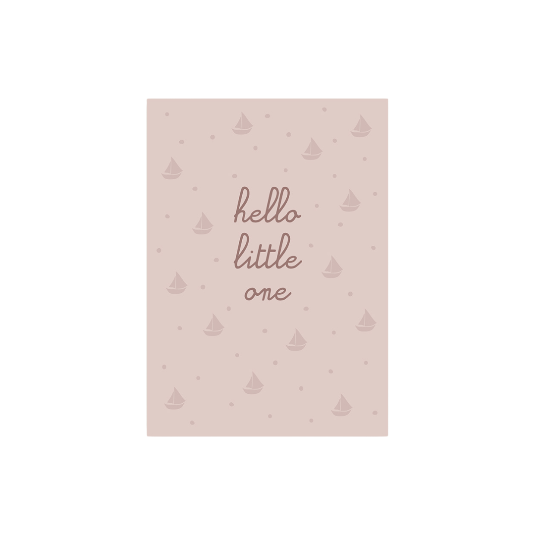 Postkarte Hello little One - rosa