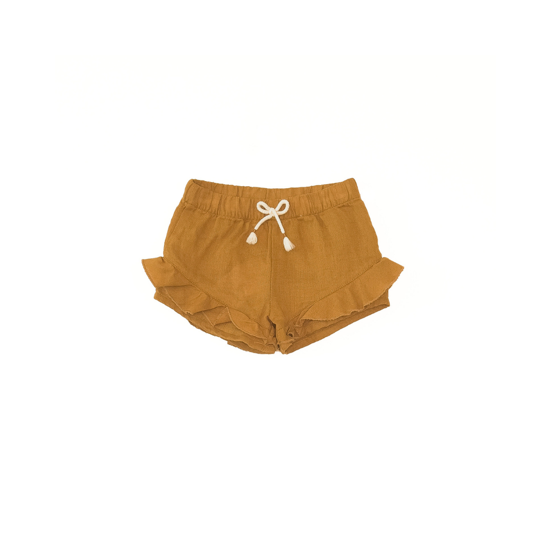 Leinen Shorts - camel