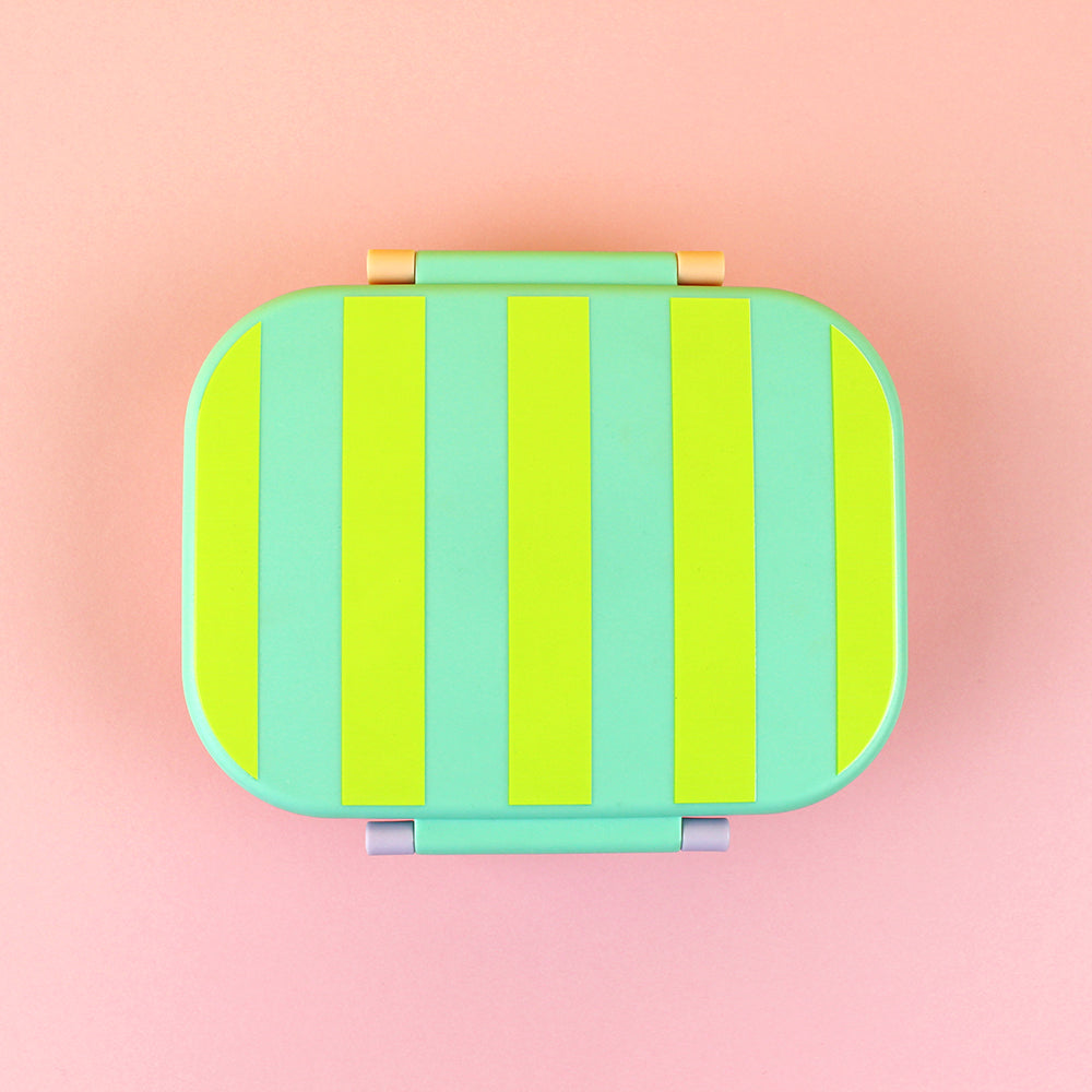 Znünibox gestreift - mint/gelb/apricot