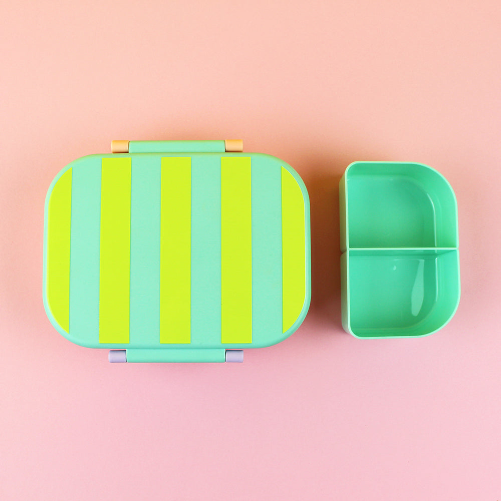 Znünibox gestreift - mint/gelb/apricot