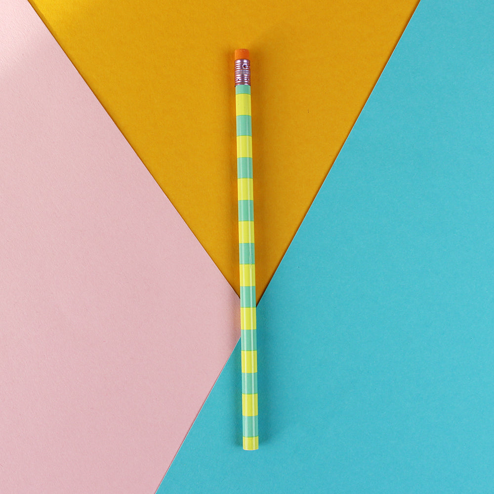 Bleistift Stripes - mint/gelb