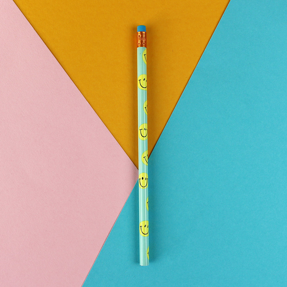 Bleistift Smile - hellblau-gelb