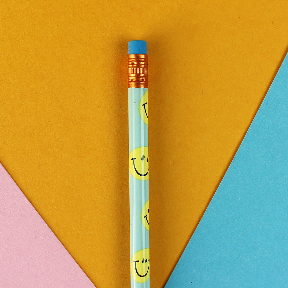Bleistift Smile - hellblau-gelb