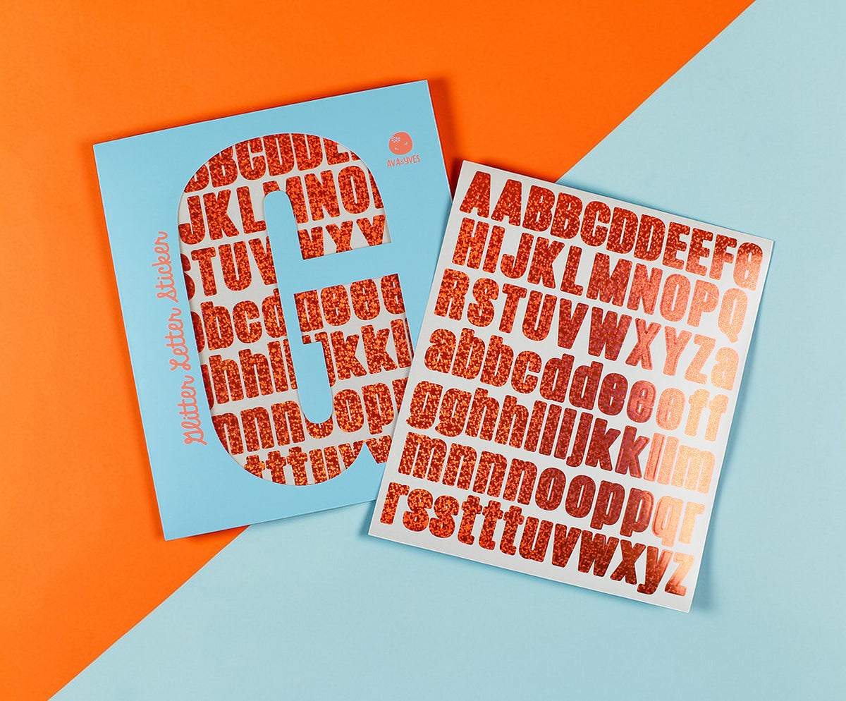 ABC Stickers - Glitzer/Peach