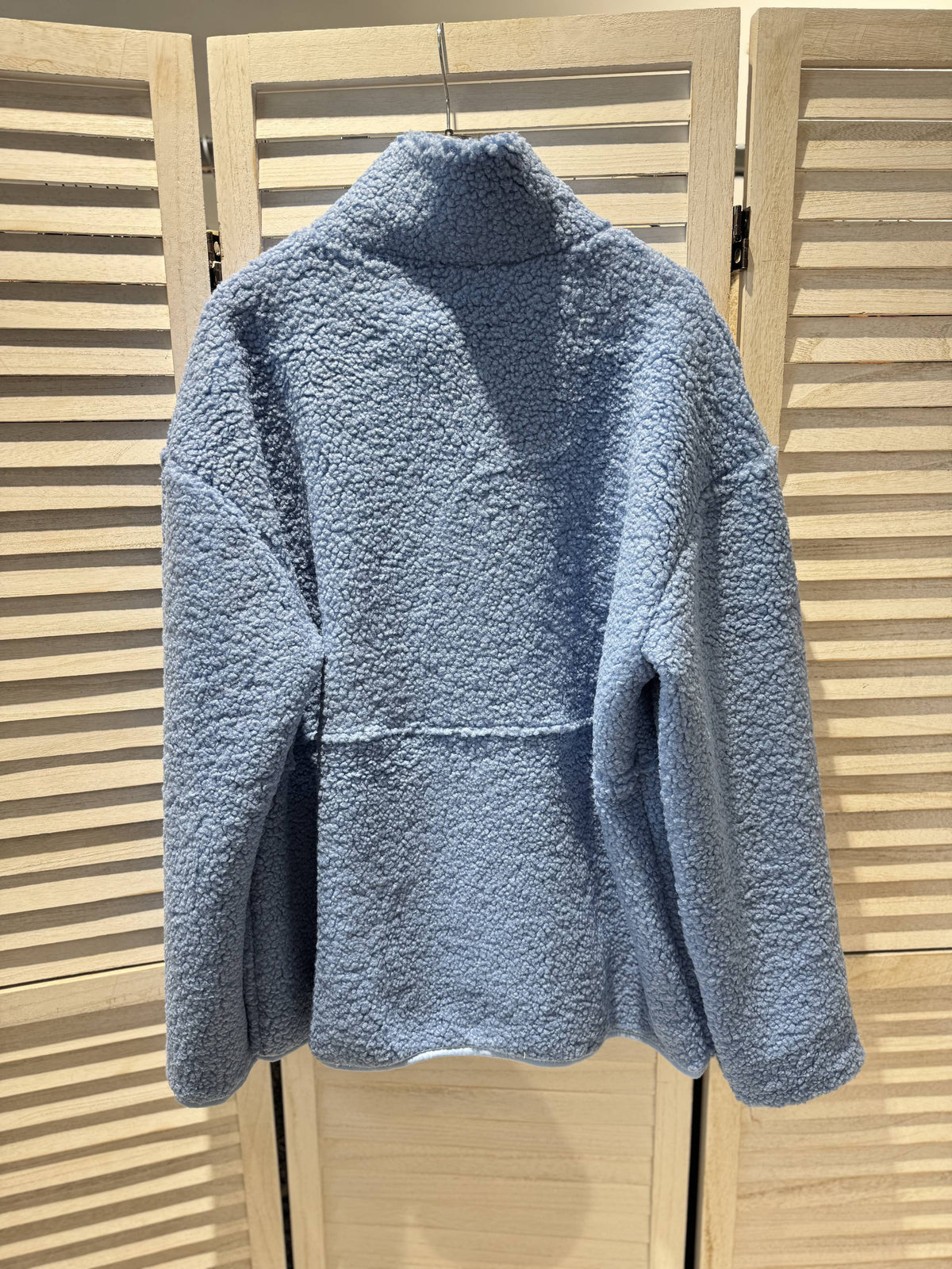 Plüsch-Reissverschlussjacke - Blau