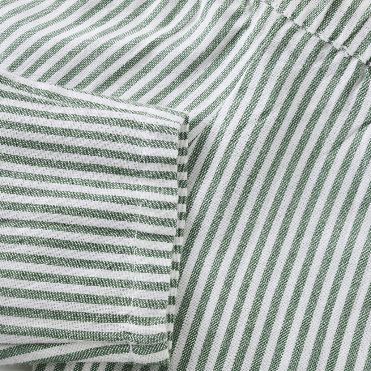 Sommerhose Babys gestreift - grün/weiss