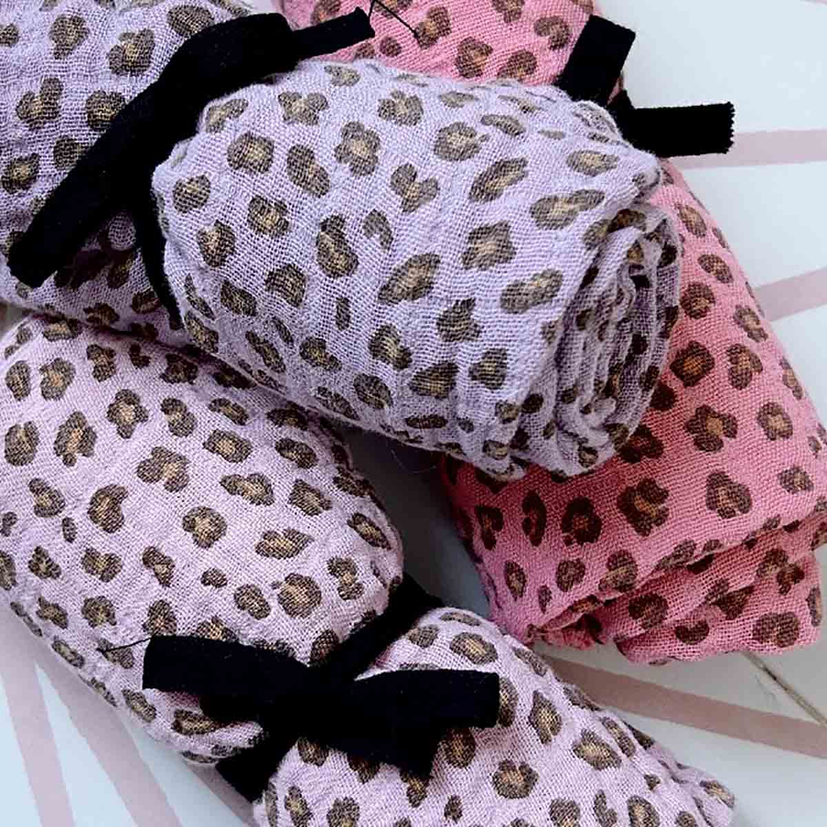 Musselin Halstuch Kinder - pink/leo