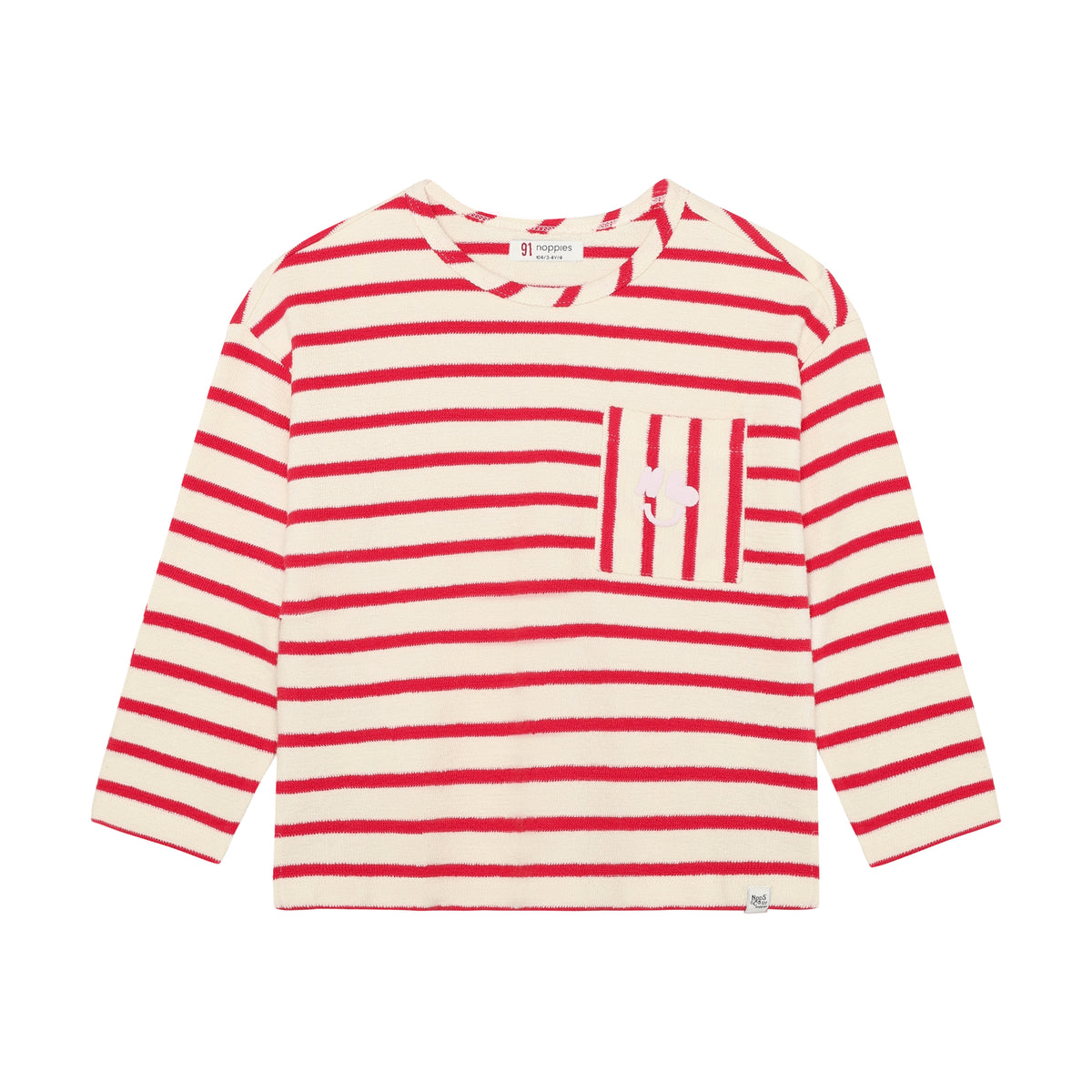 Longsleeve mit Smile - Rot/weiss gestreift