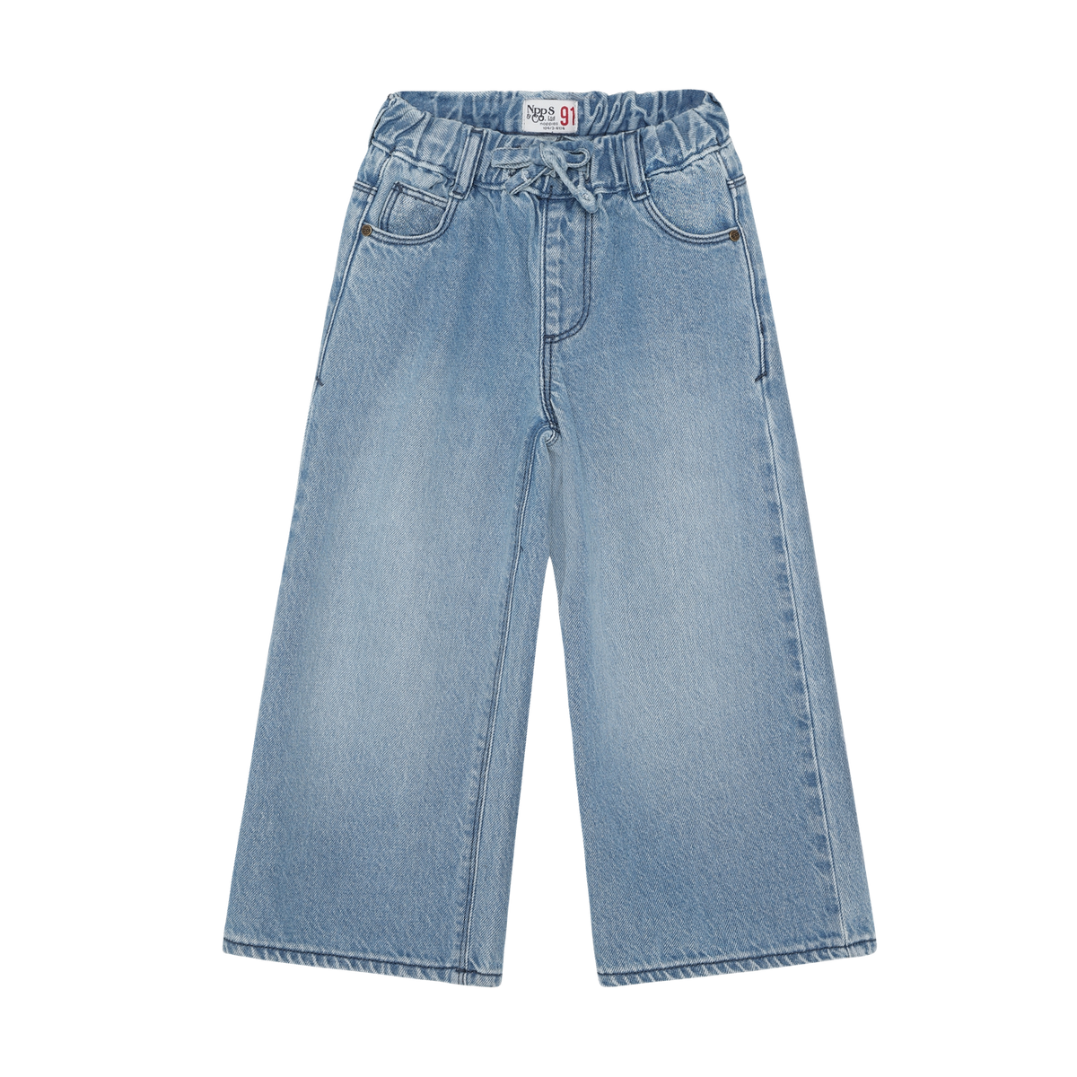 Jeanshosen mit weitem Bein und Herztasche