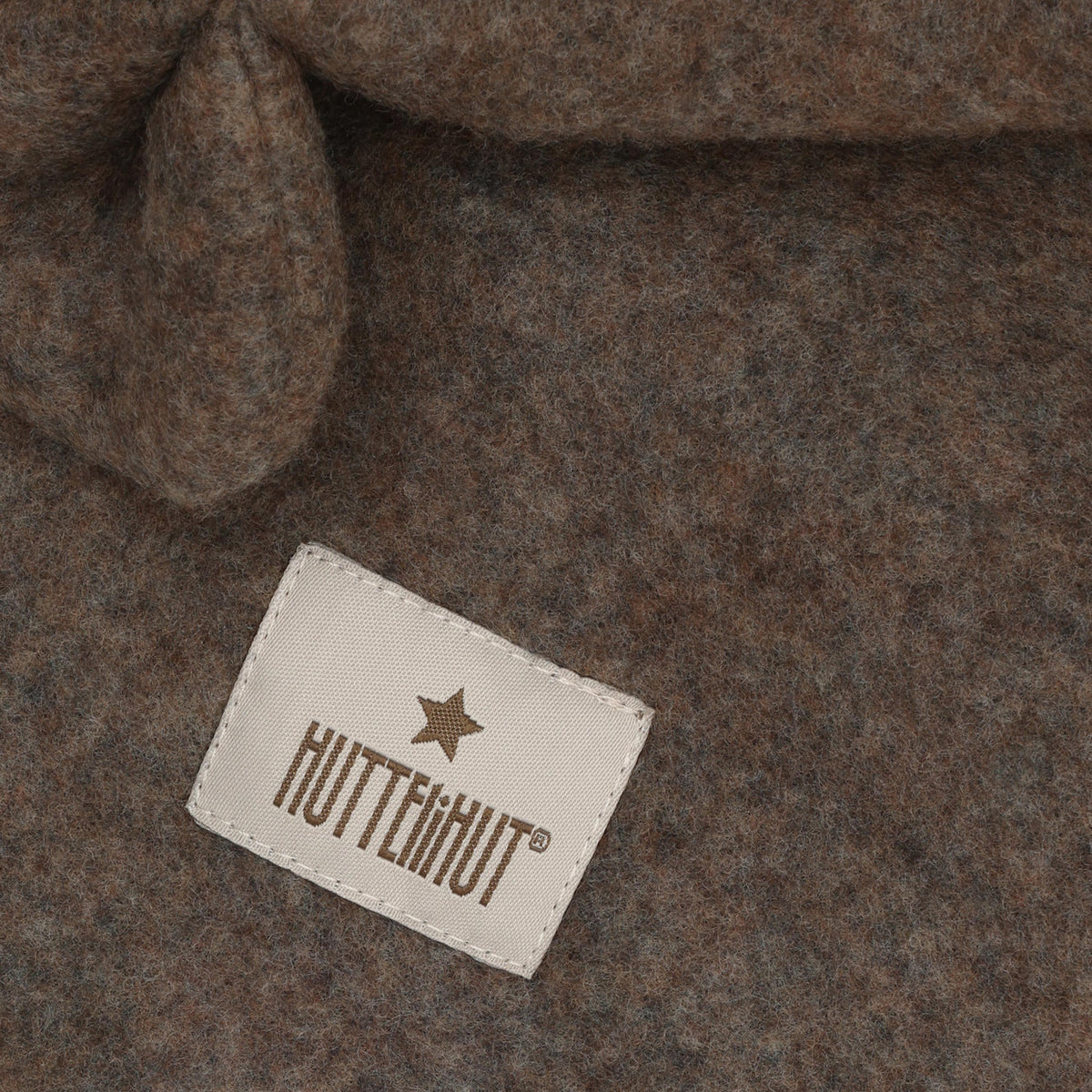 Balaclava mit Ohren Wool Fleece - Brown Melange